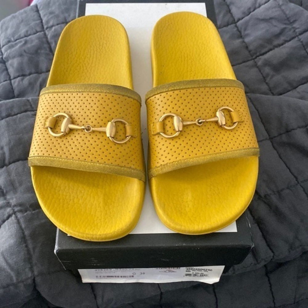 Gucci Womens Horsebit Leather Slide size 8